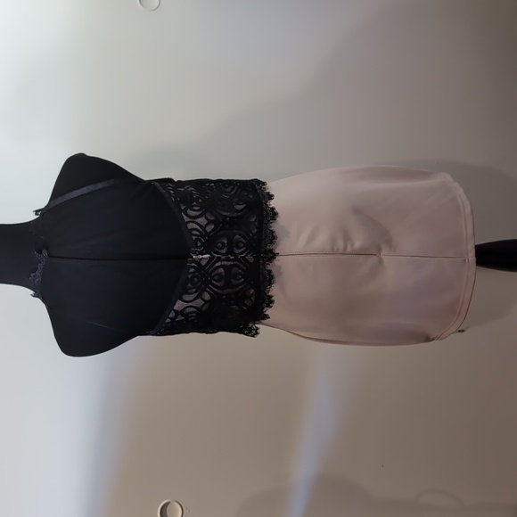 NWOT Nude Black Lace Cocktail Mini Dress - Picture 2 of 5